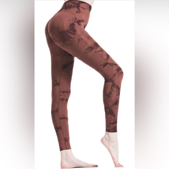 Women's Breathable Sports Fitness Yoga Pants Tie Dye Sports Leggings - Picture 1 of 11